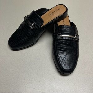 Comfortview Black Women's Wide Kendra Mules-Size 9W